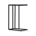 Elissa Grey Blue Marble Side Table with Black Leg