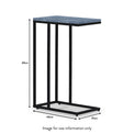 Elissa Grey Blue Marble Side Table with Black Leg dimensions