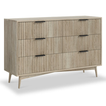 Jakob Oak 6 Drawer Grooved Chest
