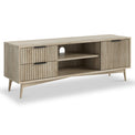 Jakob Oak Wide 150cm Grooved TV Unit from Roseland Furniture