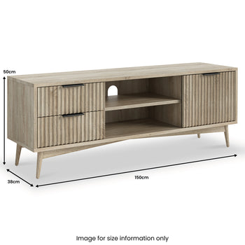 Jakob Oak Wide 150cm Grooved TV Unit