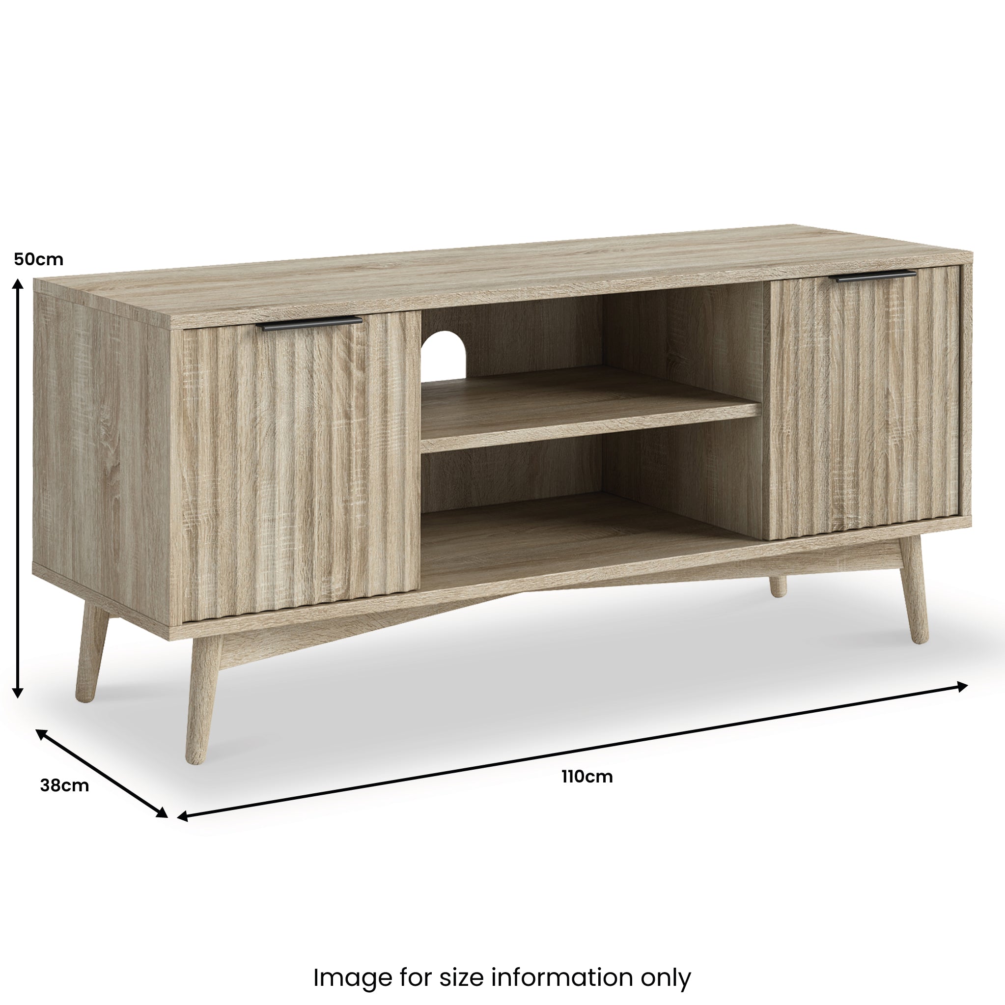 Oak tv unit discount 110cm wide