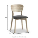 Jakob Oak Curved Dining Chair dimensions