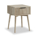 Jakob Oak 1 Drawer Grooved Side Table from Roseland Furniture