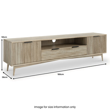 Jakob Oak Wide 180cm Grooved TV Unit