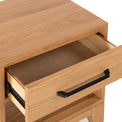 Sunburst Oak 1 Drawer Open Shelf Bedside Table