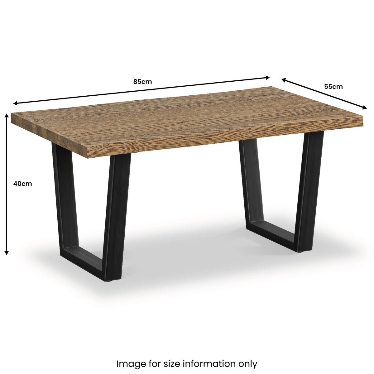 Isaac Oak Coffee Table dimensions