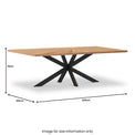 Sunburst Oak 240cm Rectangular Dining Table dimensions