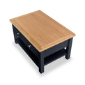 Farrow Black Coffee Table with Oak Top