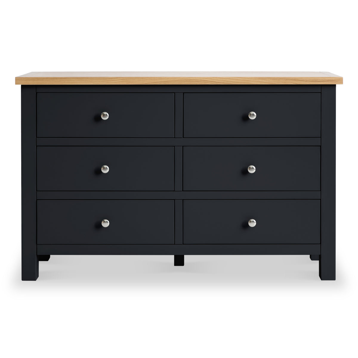 Farrow Black Wide Chest of Drawers from Roseland Furniture