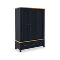 Farrow Black Triple Wardrobe with Storage Drawers from Roseland Furniture