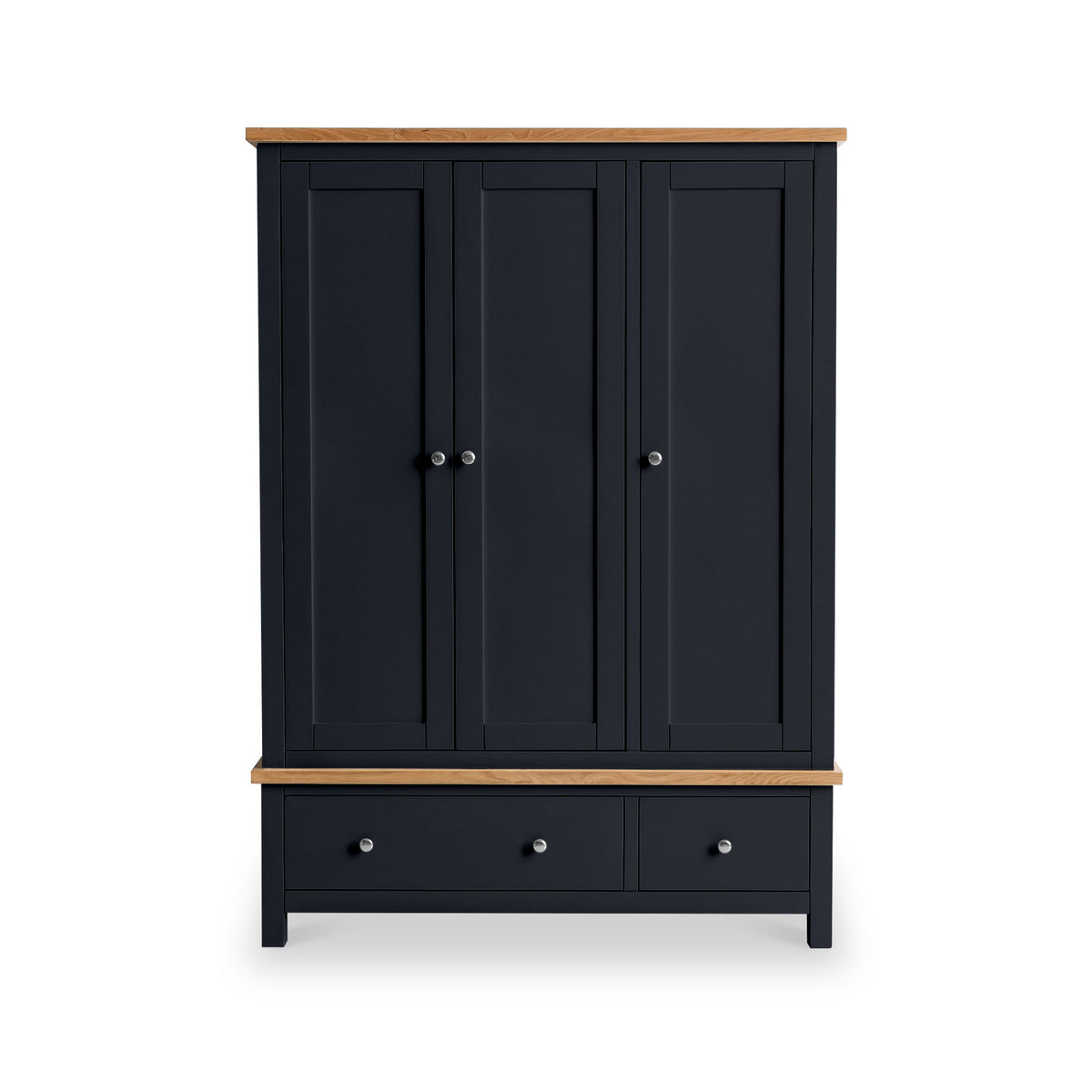 Farrow Black Triple Wardrobe with Storage Drawers