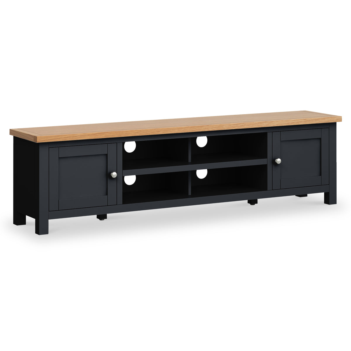 Farrow Black 180cm Extra Wide TV Stand from Roseland Furniture