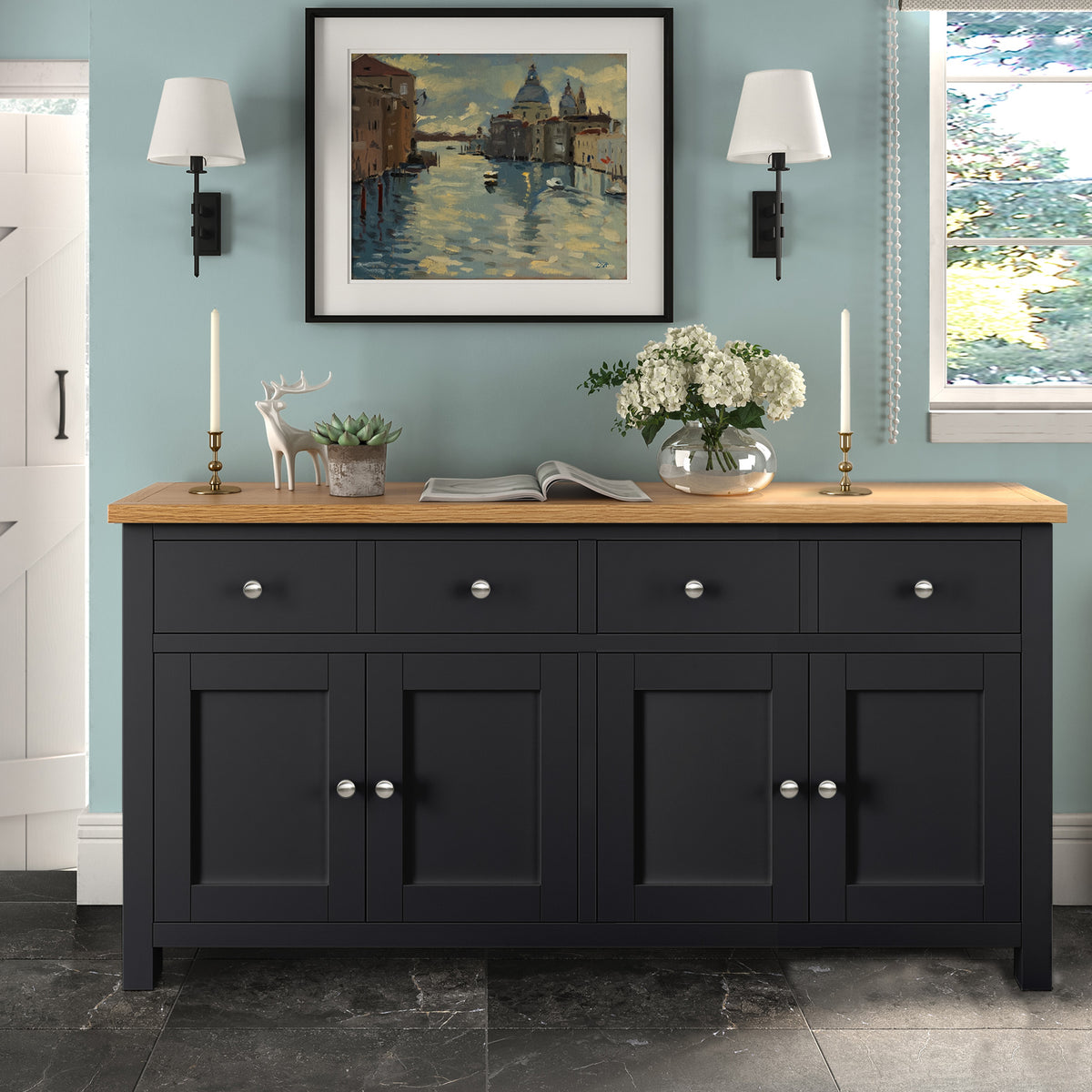 Farrow Black Extra Large Sideboard Cabinet for living room