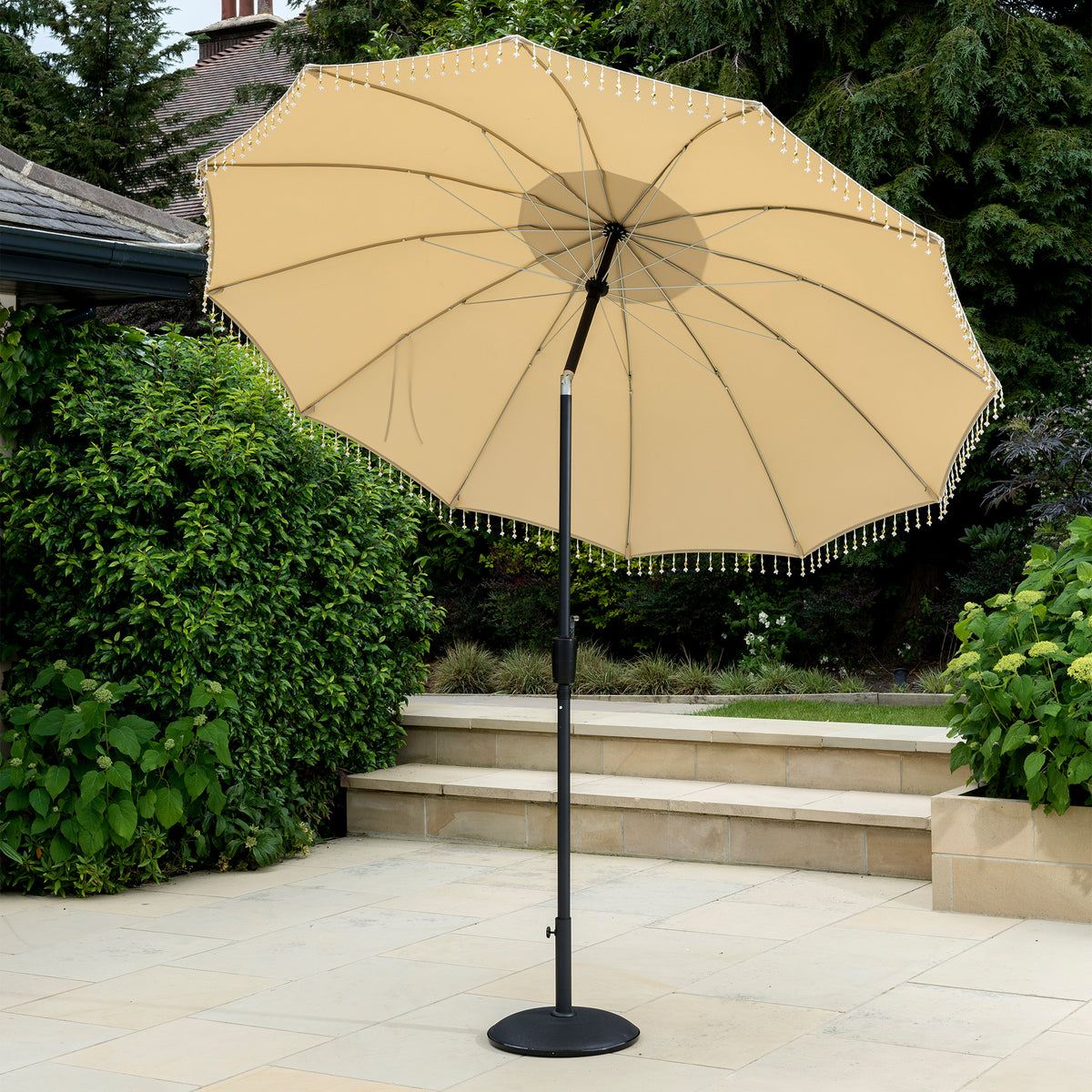 Carrousel Ivory Beaded 2.5m Garden Umbrella