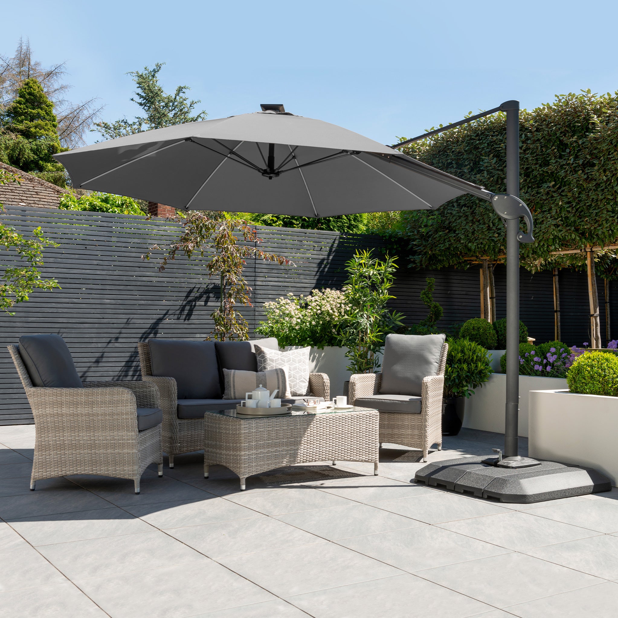 Grey discount cantilever parasol