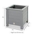 Grigio Grey FSC Wooden Square Planter dimensions