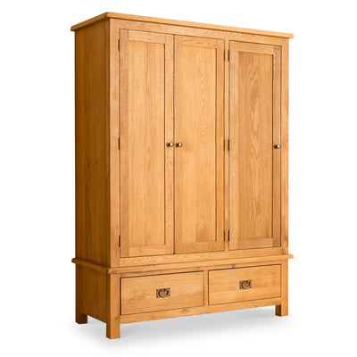 Lanner Oak Triple Wardrobe & Drawers