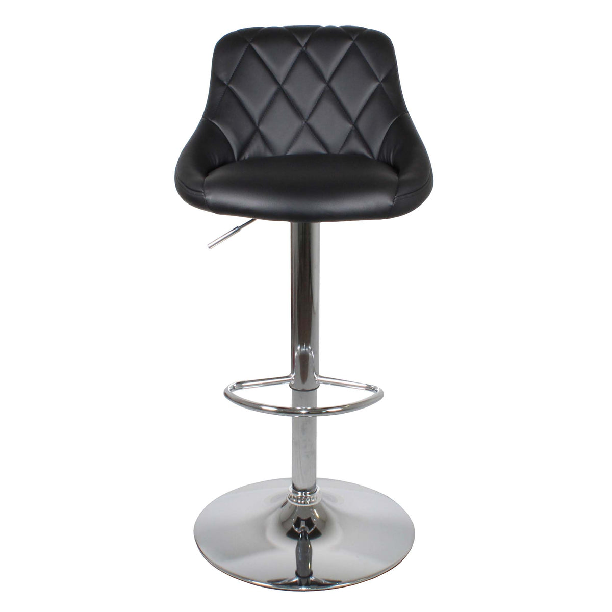 Front view of the Shadow Grey Abberley Adjustable Breakfast Bar Stool from Roseland Furniture