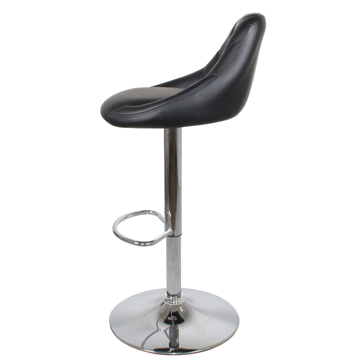 Side view of the Shadow Grey Abberley Adjustable Breakfast Bar Stool from Roseland Furniture