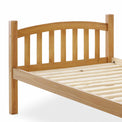 close up of the curved slatted headboard on the Liberty Pine Detachable Bunk Bed