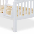 close up of the legs on the Liberty White Triple Sleeper Bunk Bed