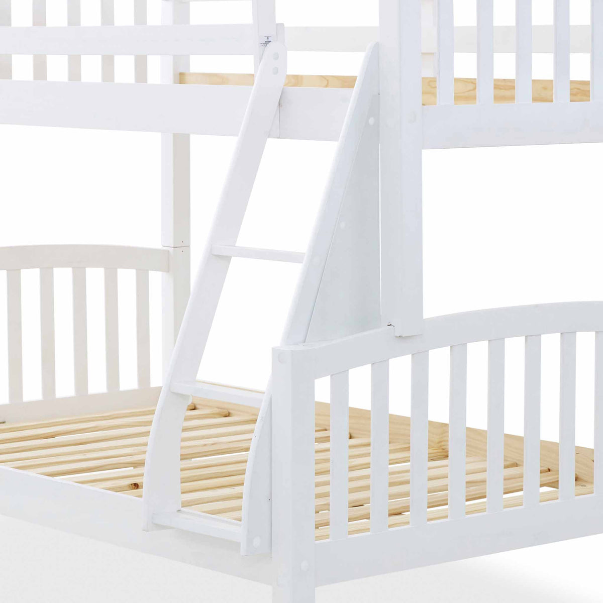 close up of the ladder on the Liberty White Triple Sleeper Bunk Bed