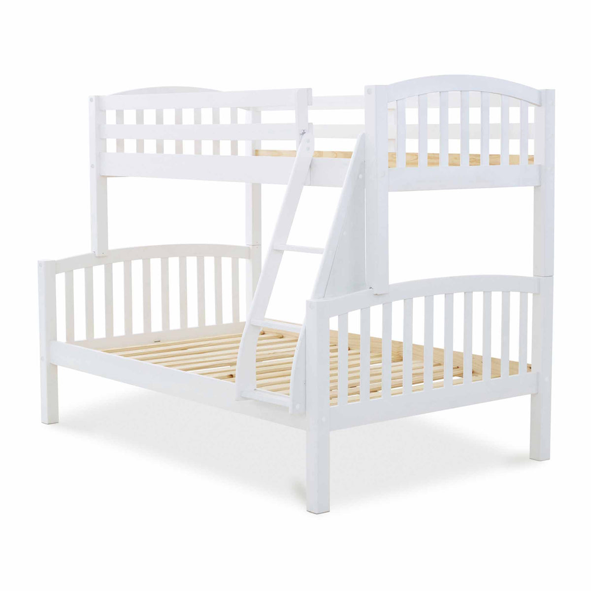 Liberty White Triple Sleeper Bunk Bed with pine slats