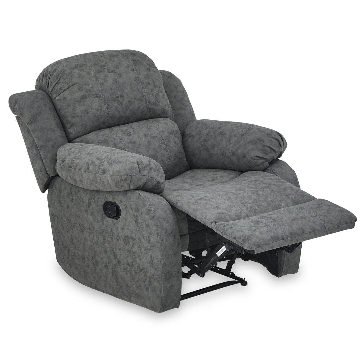 Anton Charcoal Zonica Leather Reclining Armchair