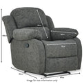 Anton Charcoal Zonica Leather Reclining Armchair dimensions