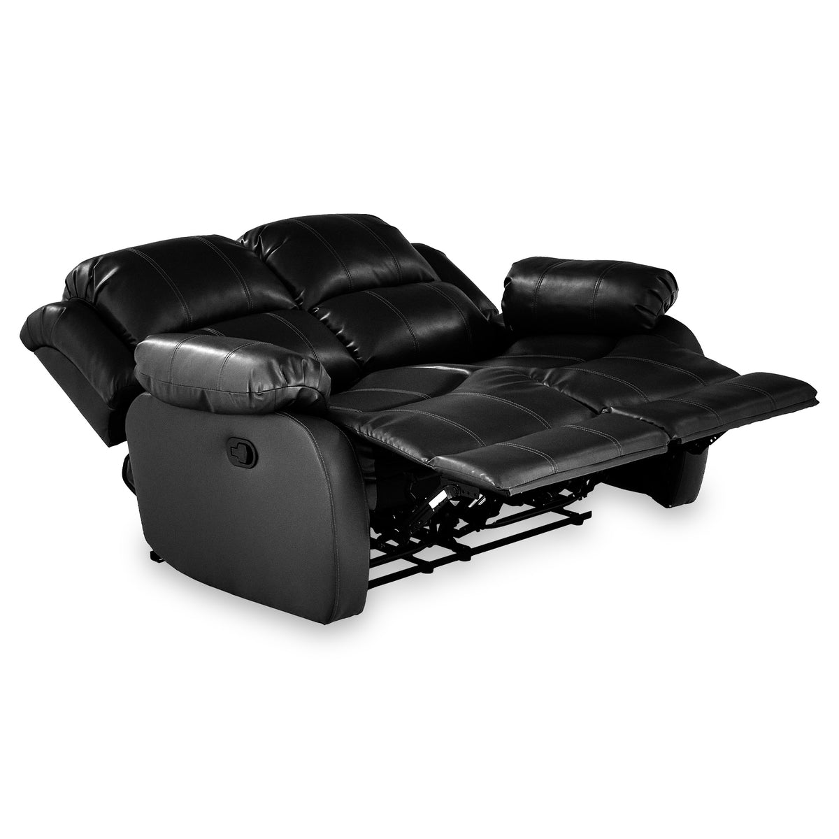 Anton Black Leather Reclining 2 Seater Sofa