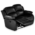 Anton Black Leather Reclining 2 Seater Sofa