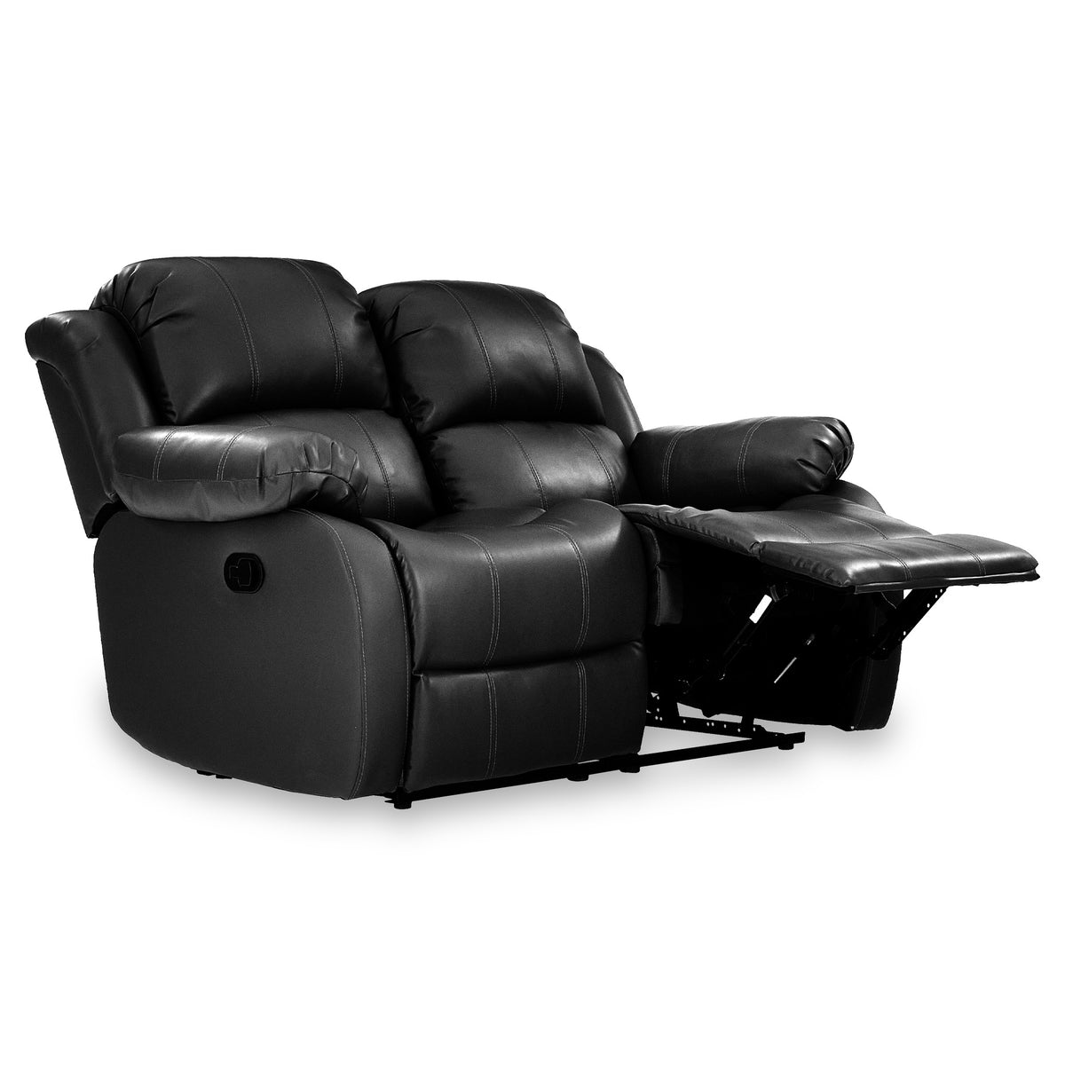 Anton Black Leather Reclining 2 Seater Sofa