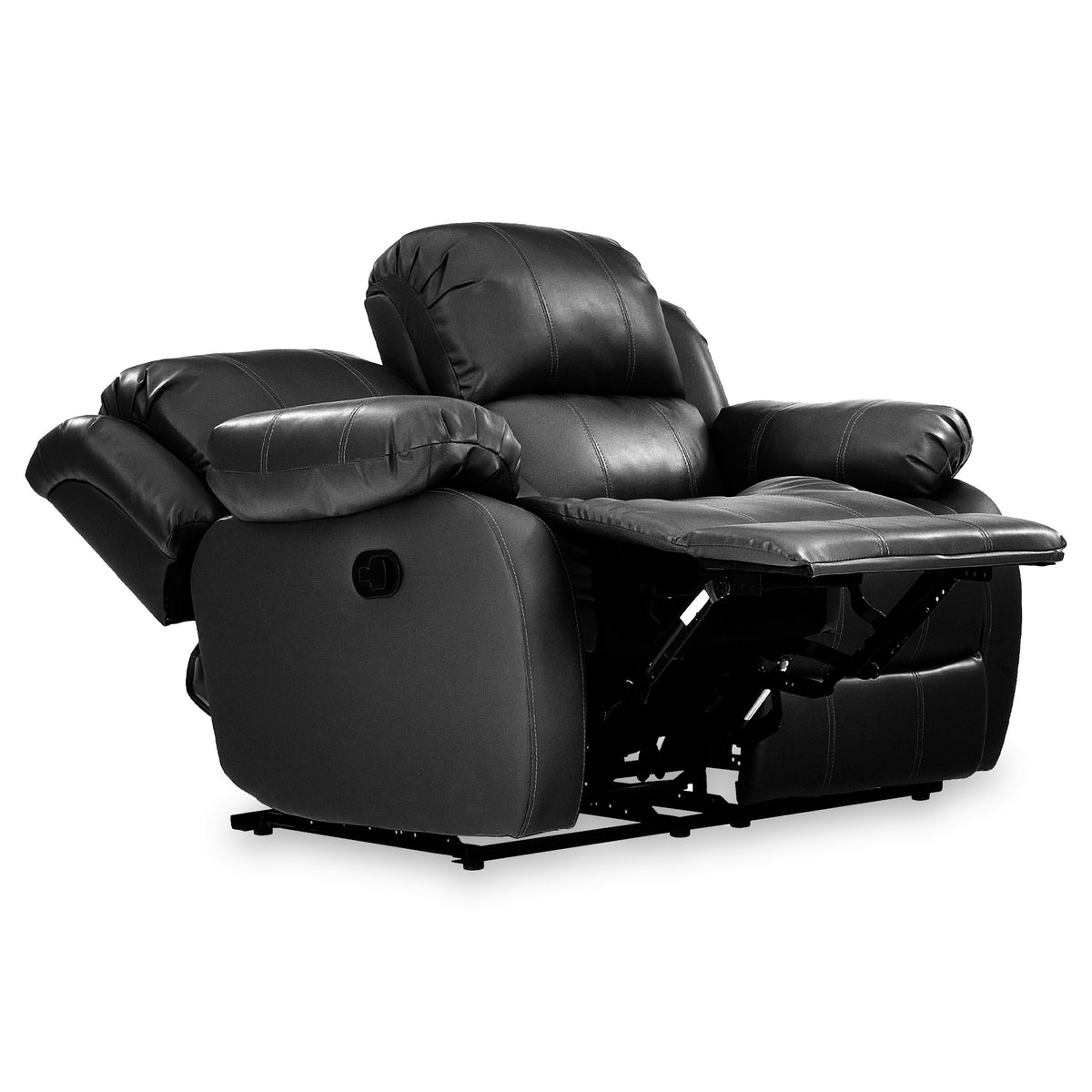 Anton Black Leather Reclining 2 Seater Sofa