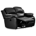 Anton Black Leather Reclining 2 Seater Sofa