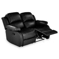 Anton Black Leather Reclining 2 Seater Sofa