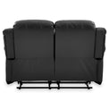 Anton Black Leather Reclining 2 Seater Sofa