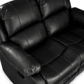 Anton Black Leather Reclining 2 Seater Sofa