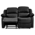 Anton Black Leather Reclining 2 Seater Sofa