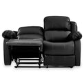 Anton Black Leather Reclining 2 Seater Sofa
