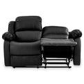 Anton Black Leather Reclining 2 Seater Sofa
