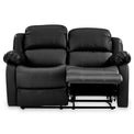 Anton Black Leather Reclining 2 Seater Sofa