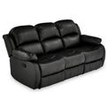 Anton Black Leather Reclining 3 Seater Sofa