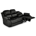 Anton Black Leather Reclining 3 Seater Sofa