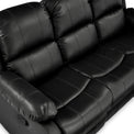 Anton Black Leather Reclining 3 Seater Sofa