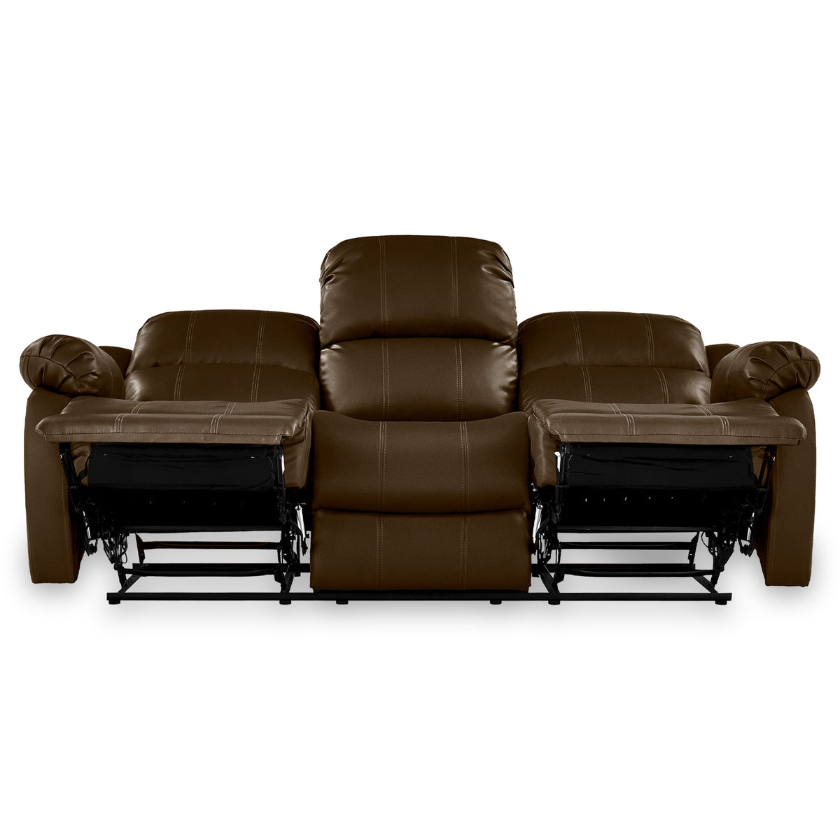 Anton Brown Leather Reclining 3 Seater Sofa