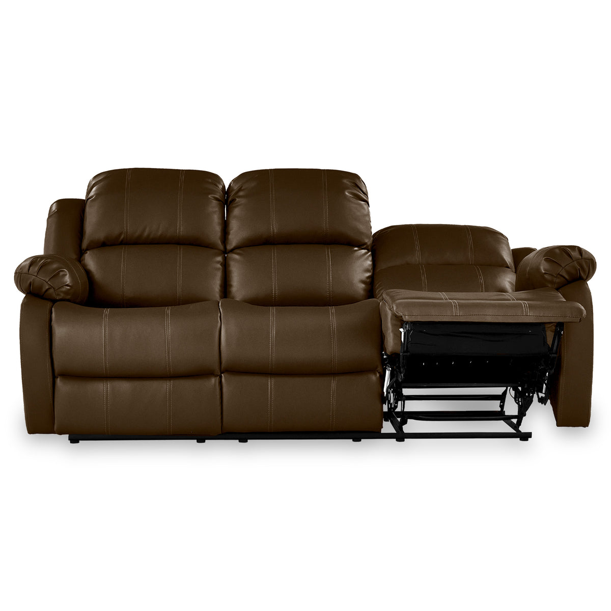 Anton Brown Leather Reclining 3 Seater Sofa