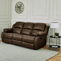Anton Brown Leather Reclining 3 Seater Sofa for living room