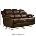 Anton Brown Leather Reclining 3 Seater Sofa dimensions