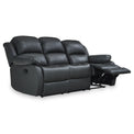 Anton Grey Leather Reclining 3 Seater Sofa